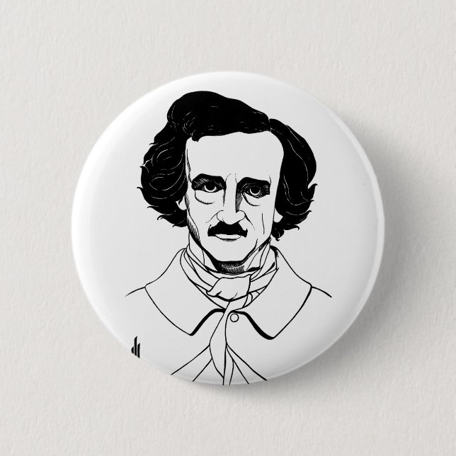 Macaron Rond 5 Cm Portrait d'Edgar Allan Poe (Devant)