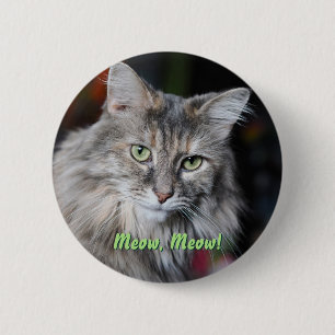 Macaron Rond 5 Cm Portrait du chat Meow Meow