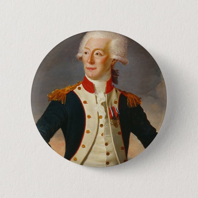 Macaron Rond 5 Cm Portrait du Marquis De Lafayette (Devant)