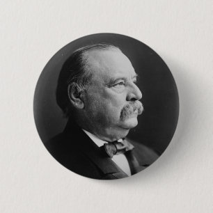Macaron Rond 5 Cm Portrait du Président Stephen Grover Cleveland