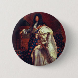 Macaron Rond 5 Cm Portrait du Roi français Louis Xiv par Rigaud Hy