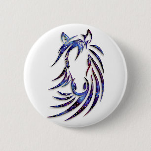 Macaron Rond 5 Cm Portrait mystique magique de cheval