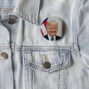 Macaron Rond 5 Cm Portrait officiel du président Donald Trump 2017