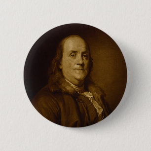 Macaron Rond 5 Cm Portrait principal de Benjamin Franklin et