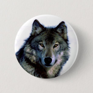 Macaron Rond 5 Cm Portrait Wolf