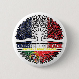 Macaron Rond 5 Cm Portugais Français France Arbre Drapeau