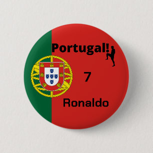 Macaron Rond 5 Cm Portugal Soccer, personnalisable