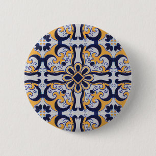 Macaron Rond 5 Cm Portuguese tile pattern