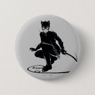 Macaron Rond 5 Cm Pose à pinceau en encre Catwoman