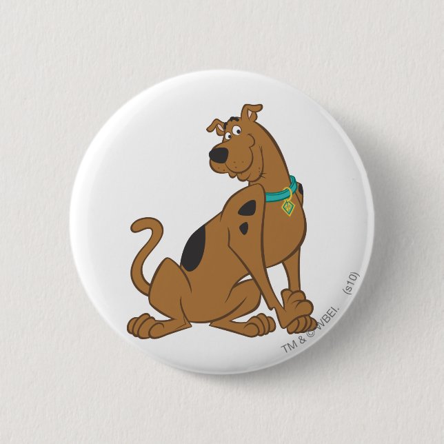 Macaron Rond 5 Cm Pose Scooby-Doo Bashful (Devant)