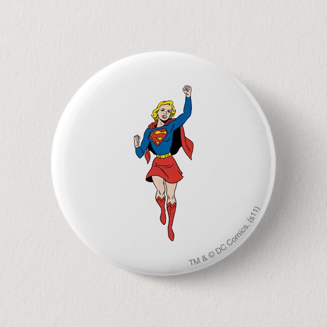 Macaron Rond 5 Cm Pose Supergirl 4 (Devant)