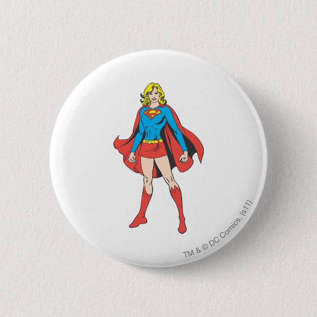Macaron Rond 5 Cm Pose Supergirl 5 (Devant)