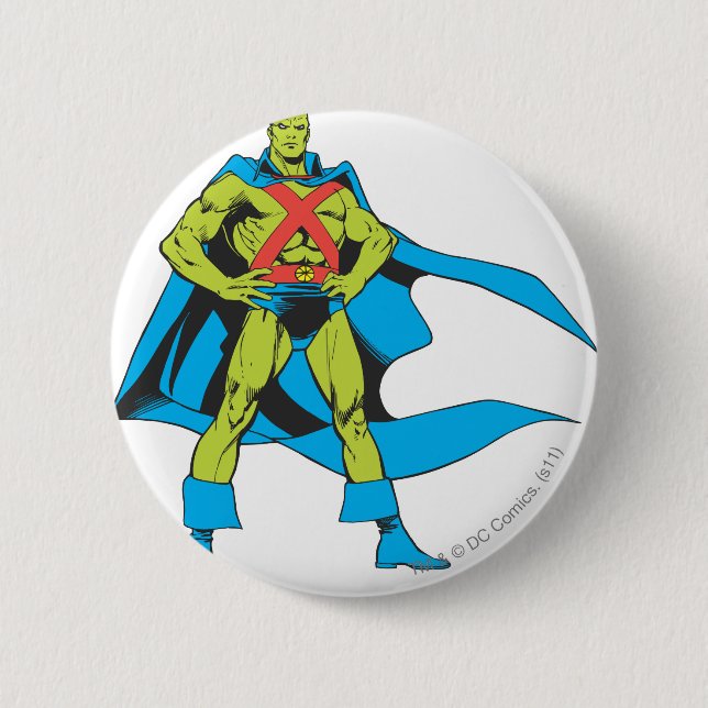 Macaron Rond 5 Cm Poses de Martian Manhunter (Devant)
