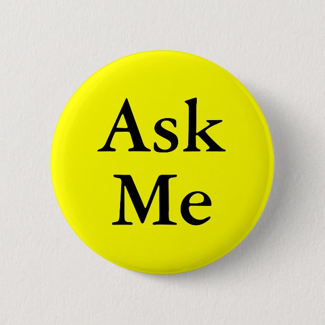 Macaron Rond 5 Cm Posez-moi des boutons pour les questions lors de v (Devant)