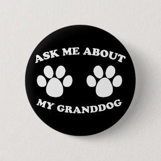 Macaron Rond 5 Cm Posez-moi des questions sur mon grand-chien