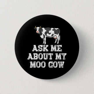Macaron Rond 5 Cm Posez-Moi Des Questions Sur Mon Moo Cow Funky Farm