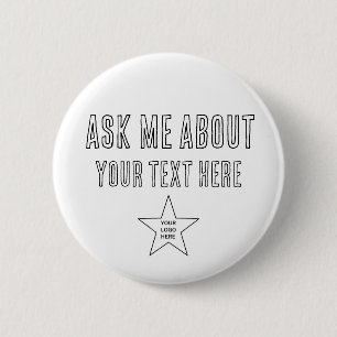 Macaron Rond 5 Cm Posez-moi la question à propos du bouton Logo