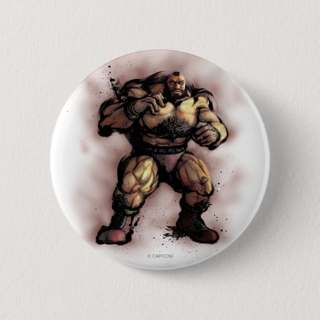 Macaron Rond 5 Cm Position de Zangief (Devant)