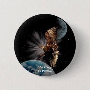 Macaron Rond 5 Cm "POSSIBILITÉS" Cadeaux Motivationnels d'aigle à tê