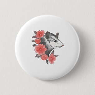 Macaron Rond 5 Cm Possum Avec Fleurs