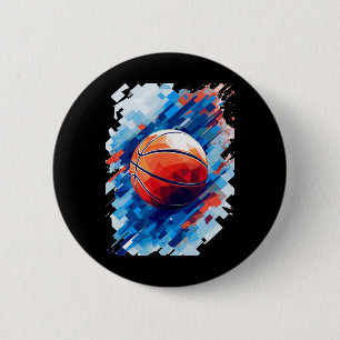 Macaron Rond 5 Cm Poster d'art de basket-ball Graphique 1