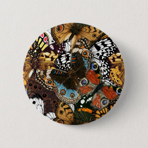 Macaron Rond 5 Cm Poster de animal. Ailes papillons.
