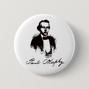 Macaron Rond 5 Cm Poster de signature vintage Paul Morphy