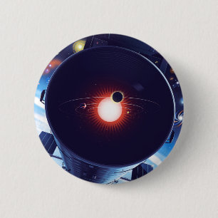 Macaron Rond 5 Cm Poster du télescope spatial Hubble.