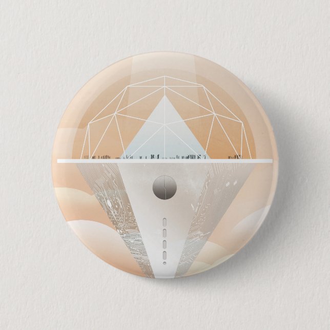 Macaron Rond 5 Cm Poster-Observatoire Rétro Dans Le Système Solaire (Devant)