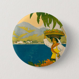 Macaron Rond 5 Cm Poster Vintage voyage Pour La Jamaïque