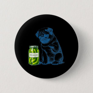 Macaron Rond 5 Cm Pot à ckle de chien Carlin vintage