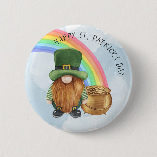 Macaron Rond 5 Cm Pot d'or de lutin irlandais personnalisé pour la S