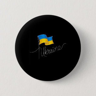 Macaron Rond 5 Cm Poteau de drapeau à signature ukrainienne - Ukrain