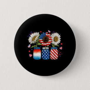 Macaron Rond 5 Cm Pots de drapeau américain patriotique avec tournes