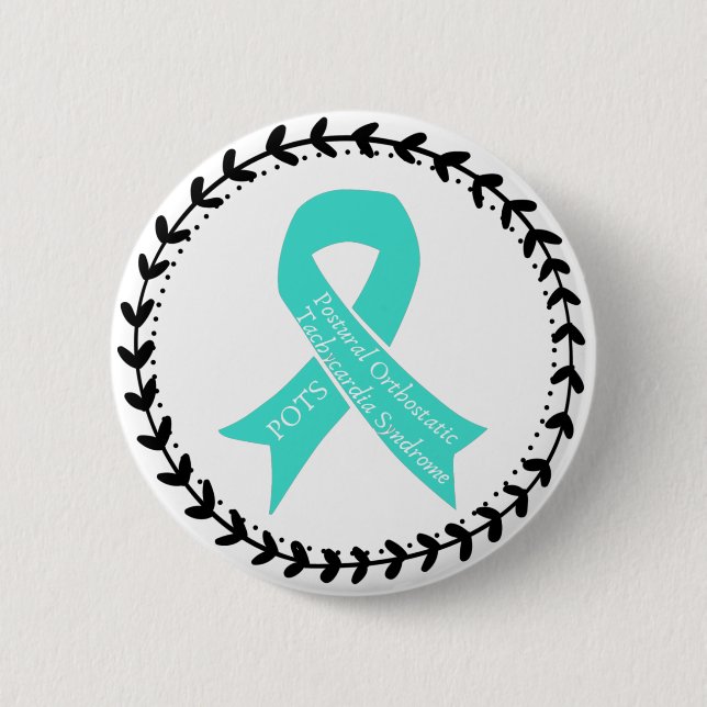 Macaron Rond 5 Cm POTS Syndrome post-orthostatique Tachycardie  (Devant)