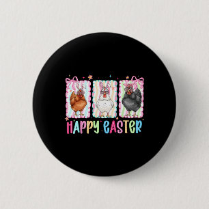Macaron Rond 5 Cm Poulet de Pâques Préparé Coquette Bow Mignon Ferme