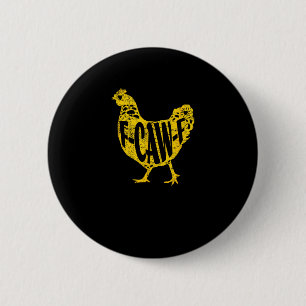 Macaron Rond 5 Cm Poulet Drôle F-Caw-F Poule Volaille Coopérative de