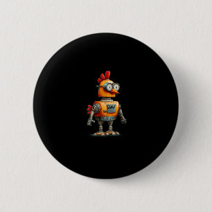 Macaron Rond 5 Cm Poulet Robot Heureux Avec Ai Pour Amant De Robots