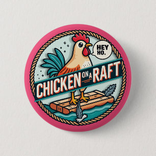Macaron Rond 5 Cm Poulet sur un bouton arrière