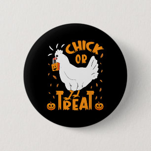 Macaron Rond 5 Cm Poulets D'Halloween Ou Traite Drôle Halloween C