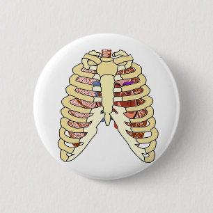 Macaron Rond 5 Cm Poumons et coeur de cage thoracique