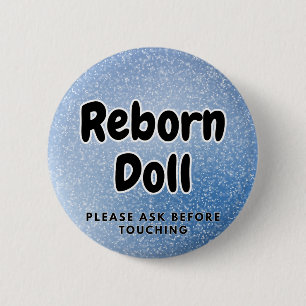 Macaron Rond 5 Cm Poupée renaissante Bouton Veuillez demander avant