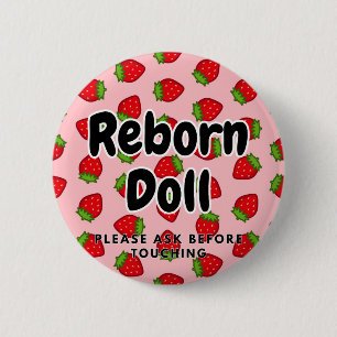 Macaron Rond 5 Cm Poupée renaissante Bouton Veuillez demander avant