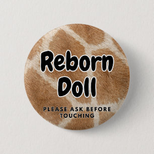 Macaron Rond 5 Cm Poupée renaissante Bouton Veuillez demander avant