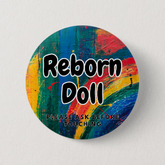 Macaron Rond 5 Cm Poupée renaissante Bouton Veuillez demander avant