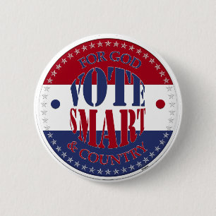 Macaron Rond 5 Cm Pour Dieu et le pays Votez intelligents