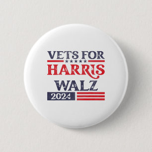 Macaron Rond 5 Cm Pour Kamala Harris Tim Walz Anciens Combattants Po