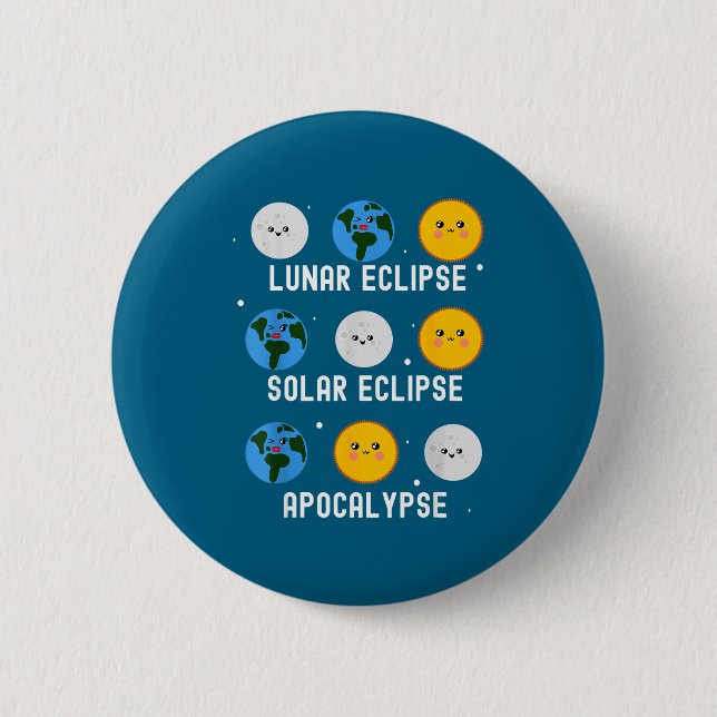 Macaron Rond 5 Cm Pour l'éclipse solaire 04 08 24 (Devant)