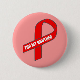 Macaron Rond 5 Cm Pour mon frère (ruban rouge)