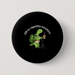 Macaron Rond 5 Cm Pour réguler les émotions drôle tortue santé menta